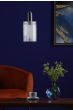 Nikolas Pendant Antique Chrome and Ribbed Glass