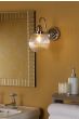 Tamara Bathroom Wall Light Polished Chrome Ribbed Glass IP44 