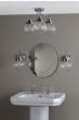 Tamara 3 Light Bathroom Semi Flush Polished Chrome Ribbed Glass IP44