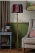 Joules Hardwick Floor Lamp Wood and Matt Antique Brass With Shade