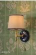 Joules Upton Wall Light Matt Blue and Matt Antique Brass With Shade