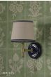 Joules Upton Wall Light Matt Blue and Matt Antique Brass With Shade