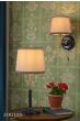 Joules Upton Wall Light Matt Blue and Matt Antique Brass With Shade