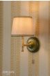 Joules Upton Wall Light Matt Green and Matt Antique Brass With Shade