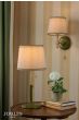 Joules Upton Wall Light Matt Green and Matt Antique Brass With Shade