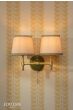 Joules Upton 2 Light Wall Light Matt Green and Matt Antique Brass With Shade