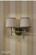 Joules Upton 2 Light Wall Light Matt Green and Matt Antique Brass With Shade