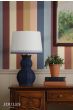 Joules Whitby Table Lamp Matt Blue and Antique Brass With Shade