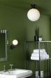 Alrik Bathroom Wall Light Matt Black and Opal Glass IP44