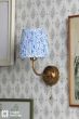 Down House Blue Faux Silk Tapered Drum Shade 14cm
