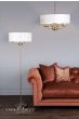 Laura Ashley Sorrento 3 Light Floor Lamp Antique Brass and Ivory With Shade