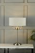 Laura Ashley Sorrento 3 Light Table Lamp Satin Nickel and Natural With Shade