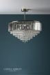Laura Ashley Vienna 5lt Semi Flush Crystal & Antique Brass