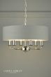Laura Ashley Sorrento 6 Light Shadelier Polished Nickel and Grey With Shade