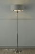 Laura Ashley Sorrento 3 Light Floor Lamp Polished Nickel and Grey With Shade