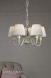 Laura Ashley Ellis 5 Light Armed Pendant Satin Cream and Crystal With Shade