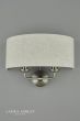 Laura Ashley Sorrento 2 Light Wall Light Satin Nickel With Natural Shade