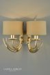 Laura Ashley Mulroy Antler 2lt Wall Light Champagne With Shades