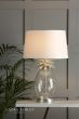 Laura Ashley Large Pineapple Table Lamp Glass & Brushed Chrome With Shade