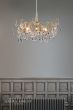 Laura Ashley Willow 3 Light Pendant Satin Champagne and Crystal