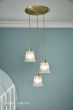 Laura Ashley Callaghan 3 Light Pendant Matt Antique Brass and Ribbed Glass