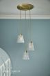 Laura Ashley Callaghan 3 Light Pendant Matt Antique Brass and Ribbed Glass