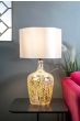 Lolek Dual Light Table Lamp Clear/Silver Glass With Shade