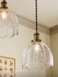 Laura Ashley Vintage 3 Light Cluster Pendant Textured Glass and Matt Antique Brass