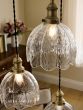 Laura Ashley Vintage 3 Light Cluster Pendant Textured Glass and Matt Antique Brass