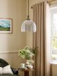 Laura Ashley Vintage Pendant Textured Glass and Matt Antique Brass