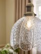 Laura Ashley Vintage Pendant Textured Glass and Matt Antique Brass
