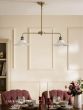 Laura Ashley Beca 2 Light Bar Pendant White Ceramic and Antique Brass