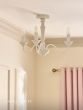 Laura Ashley Tate 3 Light Semi-Flush Distressed White