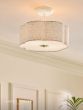 Laura Ashley Delamore 2 Light Semi-Flush Grey and Matt Antique Brass