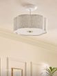 Laura Ashley Delamore 2 Light Semi-Flush Grey and Matt Antique Brass