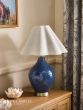 Laura Ashley Mr Jones Table Lamp Blue Ceramic and Matt Antique Brass With Shade