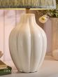 Laura Ashley Scallop Table Lamp Cream Ceramic and Matt Antique Brass Base Only