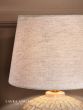 Laura Ashley Kentford Table Lamp Grey Ceramic and Antique Brass With Shade