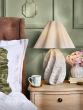 Laura Ashley Strata Table Lamp Matt White and Antique Brass With Shade