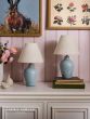 Laura Ashley Pussywillow Twin Pack Table Lamp Blue Ceramic and Polished Chrome With Shade