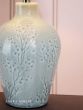 Laura Ashley Pussywillow Twin Pack Table Lamp Blue Ceramic and Polished Chrome With Shade