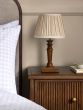 Laura Ashley Tate Twin Pack Table Lamp Dark Wood and Satin Bronze With Shade