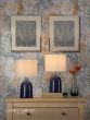 Laura Ashley Penny Twin Pack Table Lamp Blue Ceramic and Polished Chrome With Shade