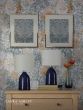 Laura Ashley Penny Twin Pack Table Lamp Blue Ceramic and Polished Chrome With Shade