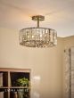 Laura Ashley Fernhurst 3 Light Flush Antique Brass and Champagne Crystal