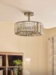 Laura Ashley Fernhurst 3 Light Flush Antique Brass and Champagne Crystal