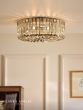 Laura Ashley Fernhurst 3 Light Semi-Flush Antique Brass and Champagne Crystal