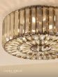 Laura Ashley Fernhurst 3 Light Semi-Flush Antique Brass and Champagne Crystal