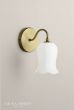 Laura Ashley Lidsell Wall Light Matt Antique Brass and Opal Glass