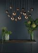 Aurelia 15 Light Bar Pendant Polished Black Chrome and Copper Glass